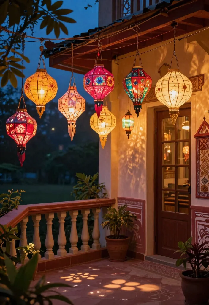 15 Diwali Lighting Ideas for Balcony That Sparkle Bright - 5. Paper Lanterns 1
