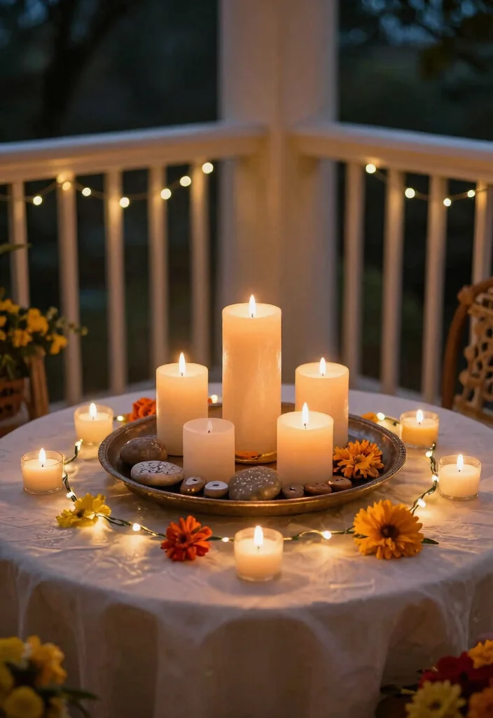 15 Diwali Lighting Ideas for Balcony That Sparkle Bright - 9. Festive Tabletop Lighting 1