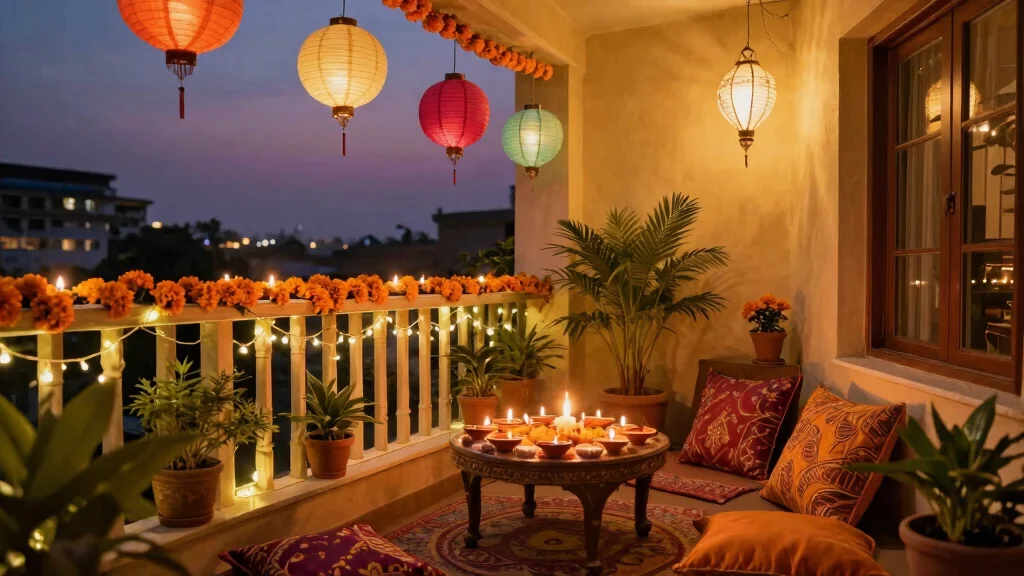 15 Diwali Lighting Ideas for Balcony That Sparkle Bright