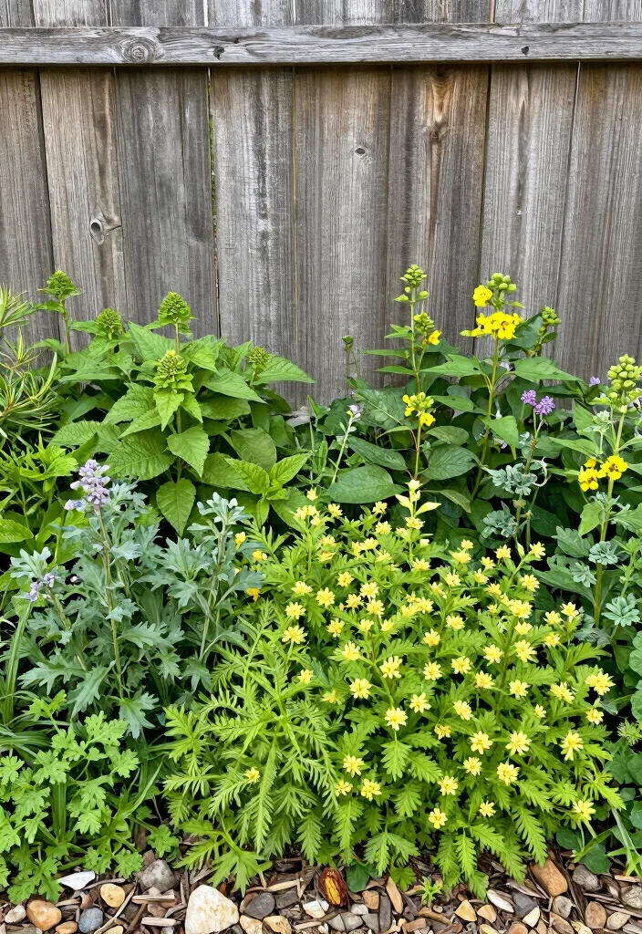 15 Fence Line Landscaping Ideas With Beautiful Borders - 8. Mixed Ground Cover Layer 1