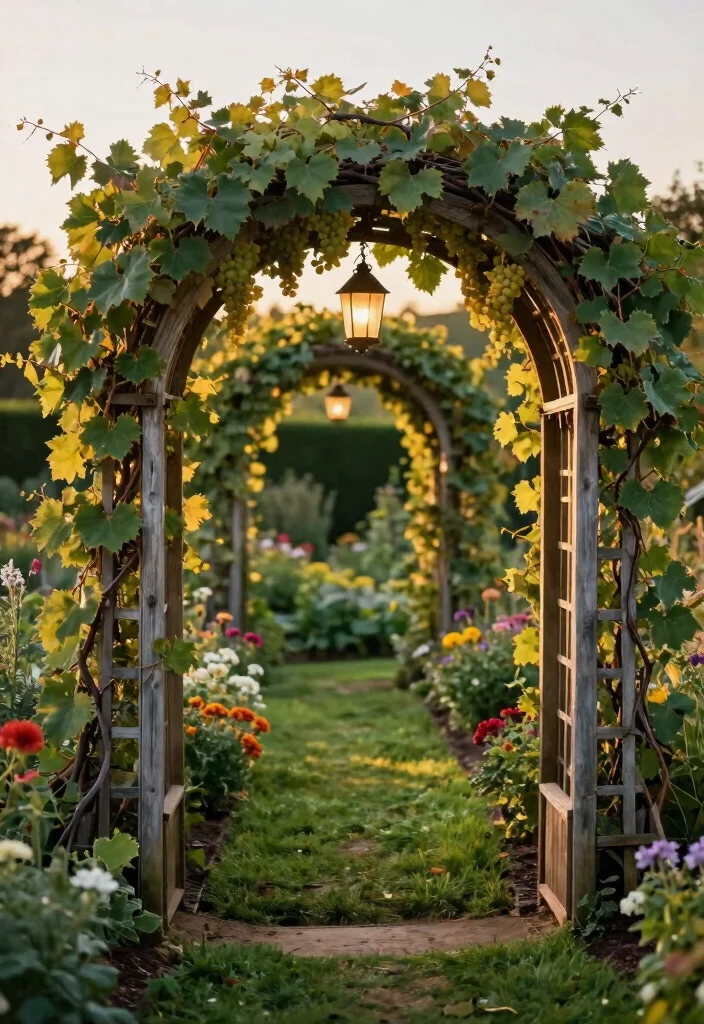 15 Grape Vine Trellis Ideas for a Charming Garden - 3. Arched Trellis 1