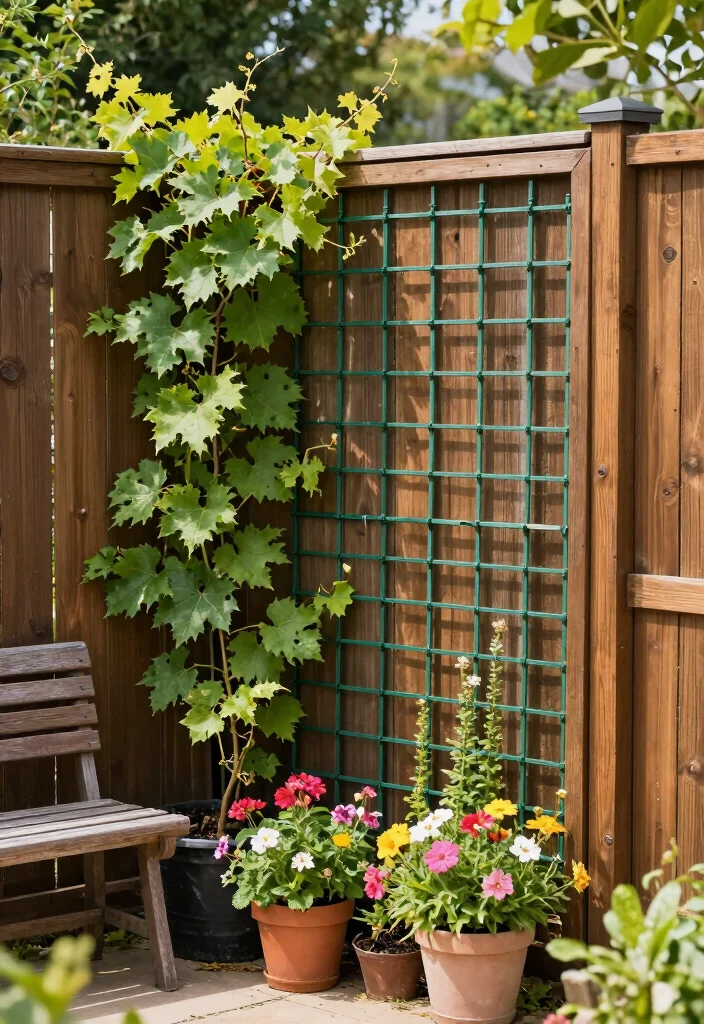 15 Grape Vine Trellis Ideas for a Charming Garden - 5. Fence Trellis 1