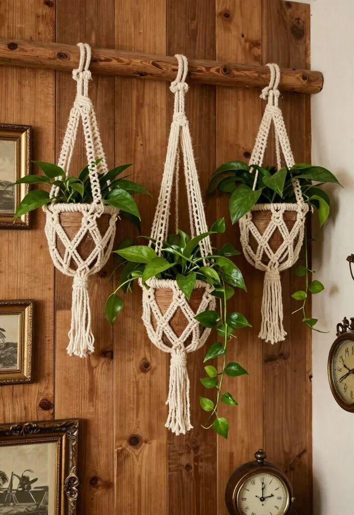 15 Macrame Hanging Planter Ideas With Boho Charm - 2. Vintage-Inspired Macrame Planter 1