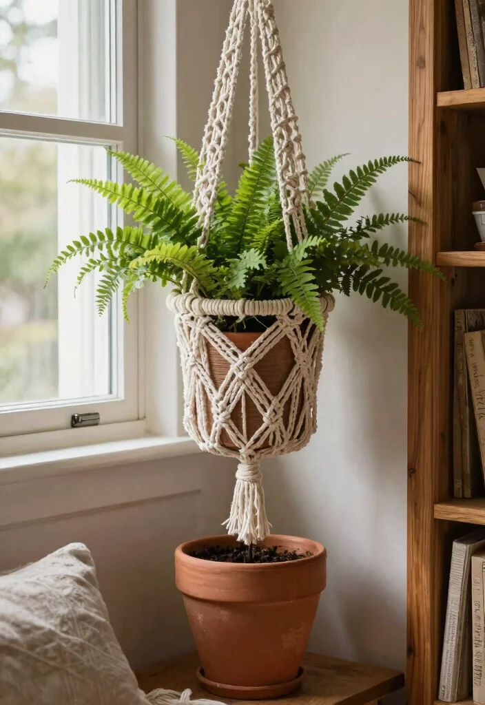 15 Macrame Hanging Planter Ideas With Boho Charm - 8. Macrame and Terracotta Combination 1
