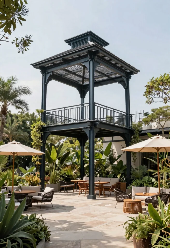 15 Metal Pergola Steel Ideas With Modern Edge - 13. Elevated Heights 1