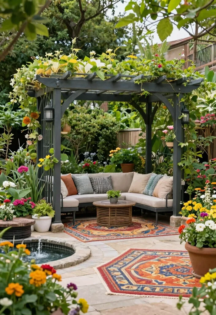 15 Metal Pergola Steel Ideas With Modern Edge - 4. Modern Garden Oasis 1