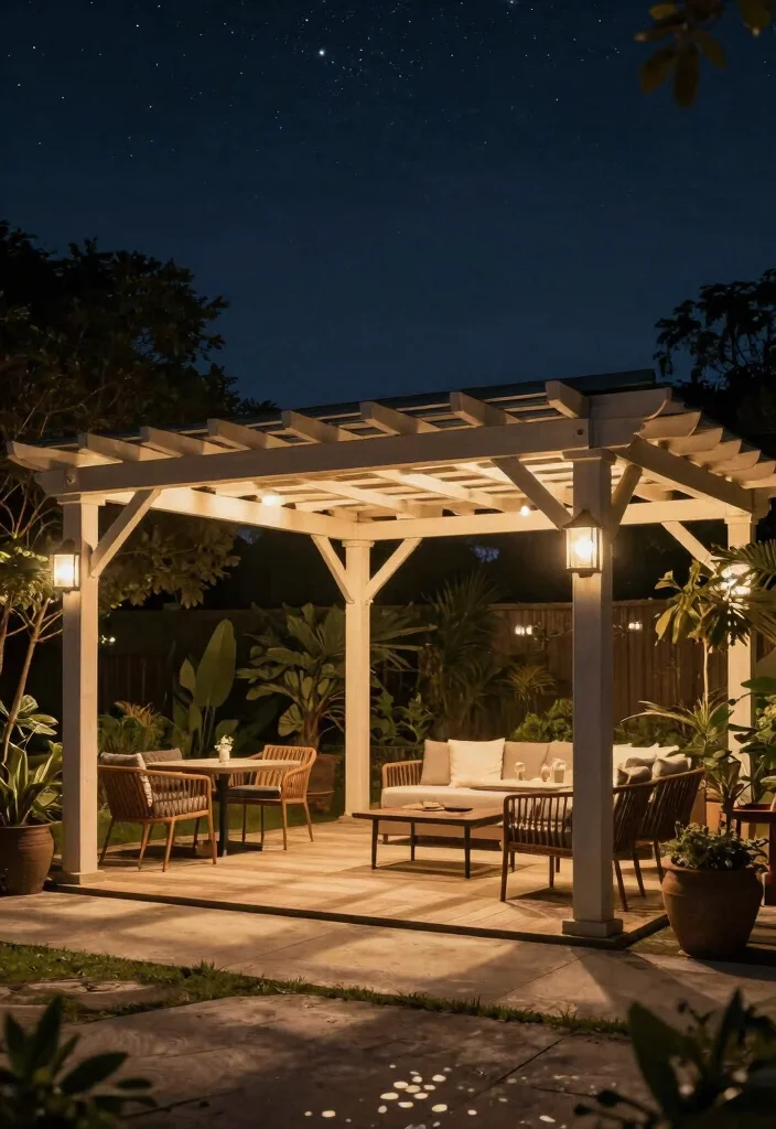 15 Metal Pergola Steel Ideas With Modern Edge - 7. Integrated Lighting 1