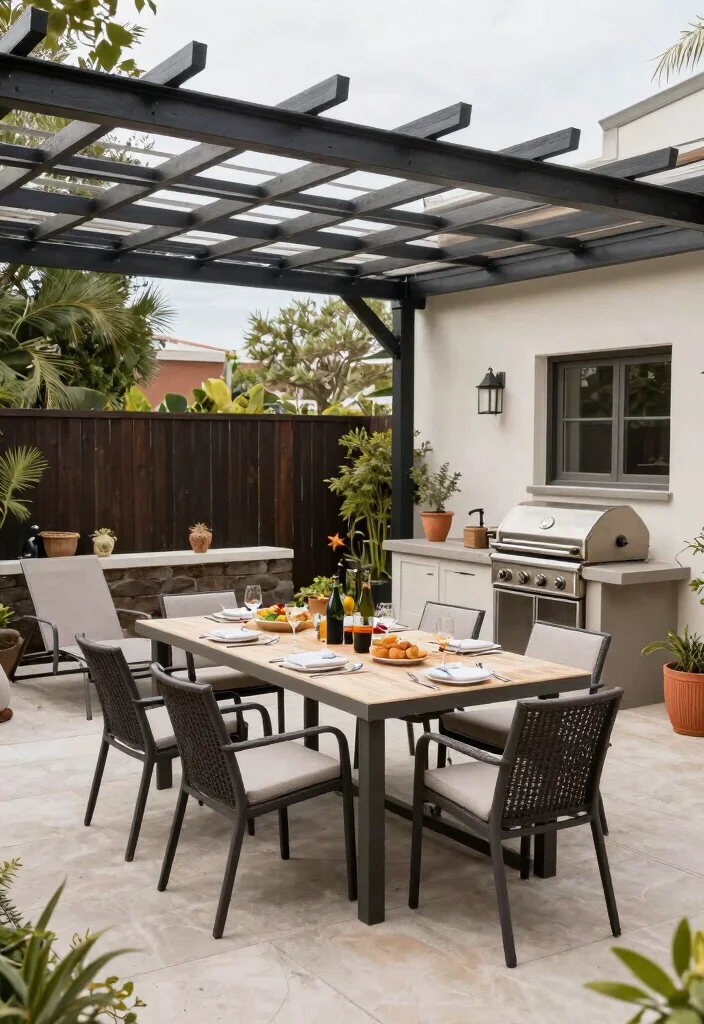 15 Metal Pergola Steel Ideas With Modern Edge - 8. Multi-functional Spaces 1