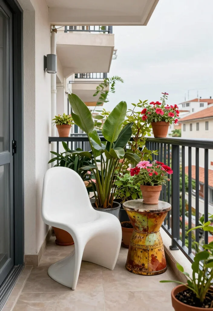 15 Narrow Balcony Ideas That Make Small Spaces Shine 14 15 Narrow Balcony Ideas That Make Small Spaces Shine - 14. Mix and Match Styles 1