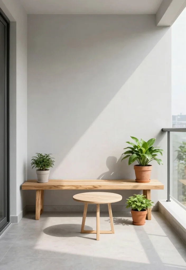 15 Narrow Balcony Ideas That Make Small Spaces Shine 5 15 Narrow Balcony Ideas That Make Small Spaces Shine - 5. Minimalist Magic 1