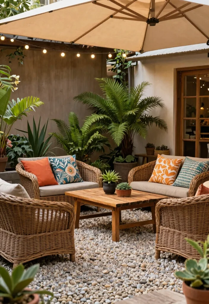 15 Pea Gravel Backyard Ideas With Simple Rustic Texture - 5. Rustic Patio Makeover 1