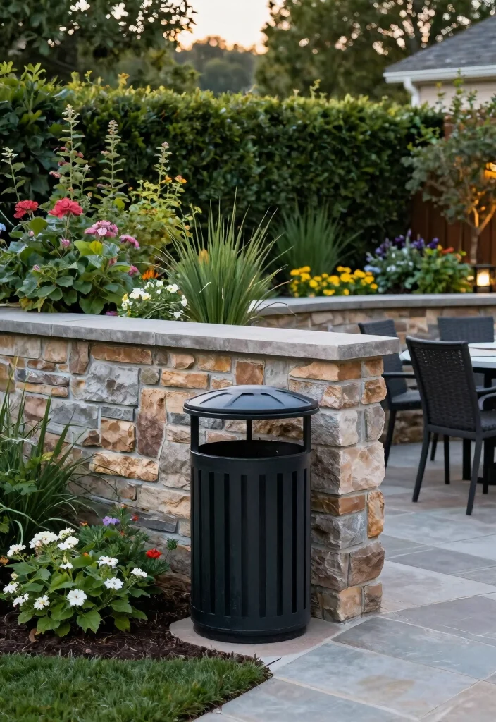15 Trash Can Fence Ideas That Hide Clutter Stylishly - 11. Elegant Stone Wall! 1