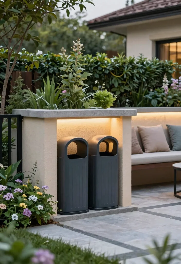15 Trash Can Fence Ideas That Hide Clutter Stylishly - 15. Custom Built-in Enclosure 1