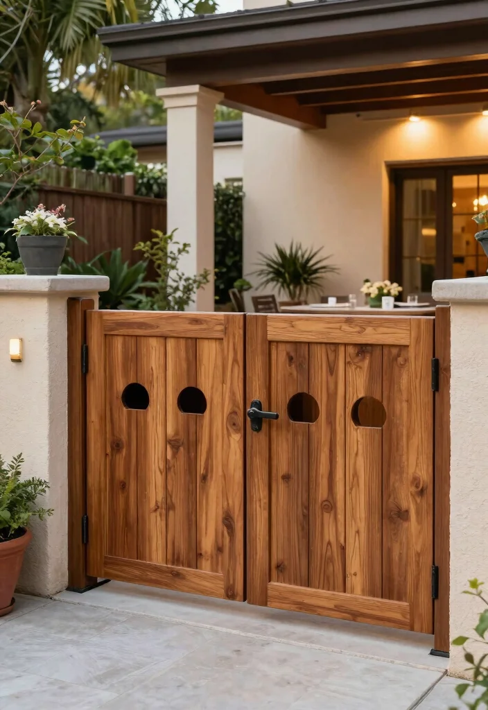 15 Trash Can Fence Ideas That Hide Clutter Stylishly - 7. Chic Cedar Sliding Gates 1