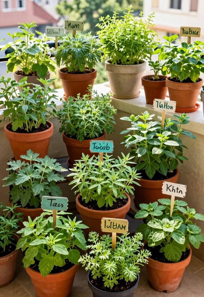 15 Tulasi Kota Designs in Balcony Ideas With Traditional Touch - 14. Herbal Corner 1