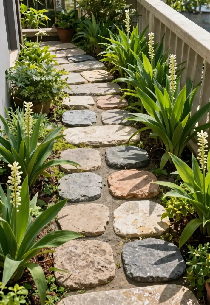 15 Tulasi Kota Designs in Balcony Ideas With Traditional Touch - 6. Miniature Stone Pathways 1