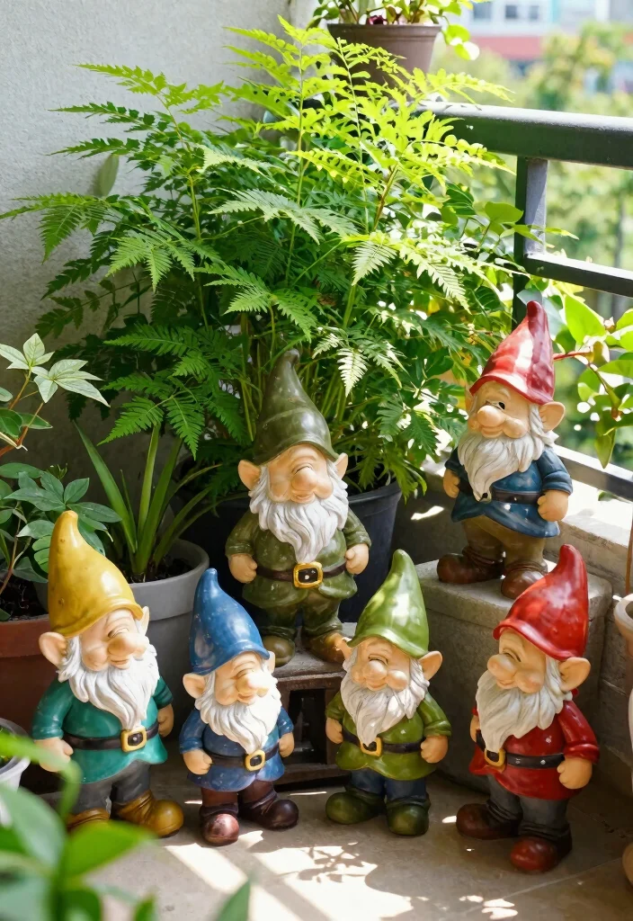 15 Tulasi Kota Designs in Balcony Ideas With Traditional Touch - 8. Garden Gnomes and Statues 1