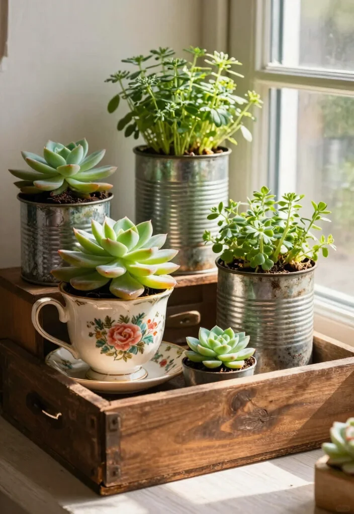 15 Window Planter Ideas That Add Instant Color 12 15 Window Planter Ideas That Add Instant Color - 12. Repurposed Vintage Finds 1