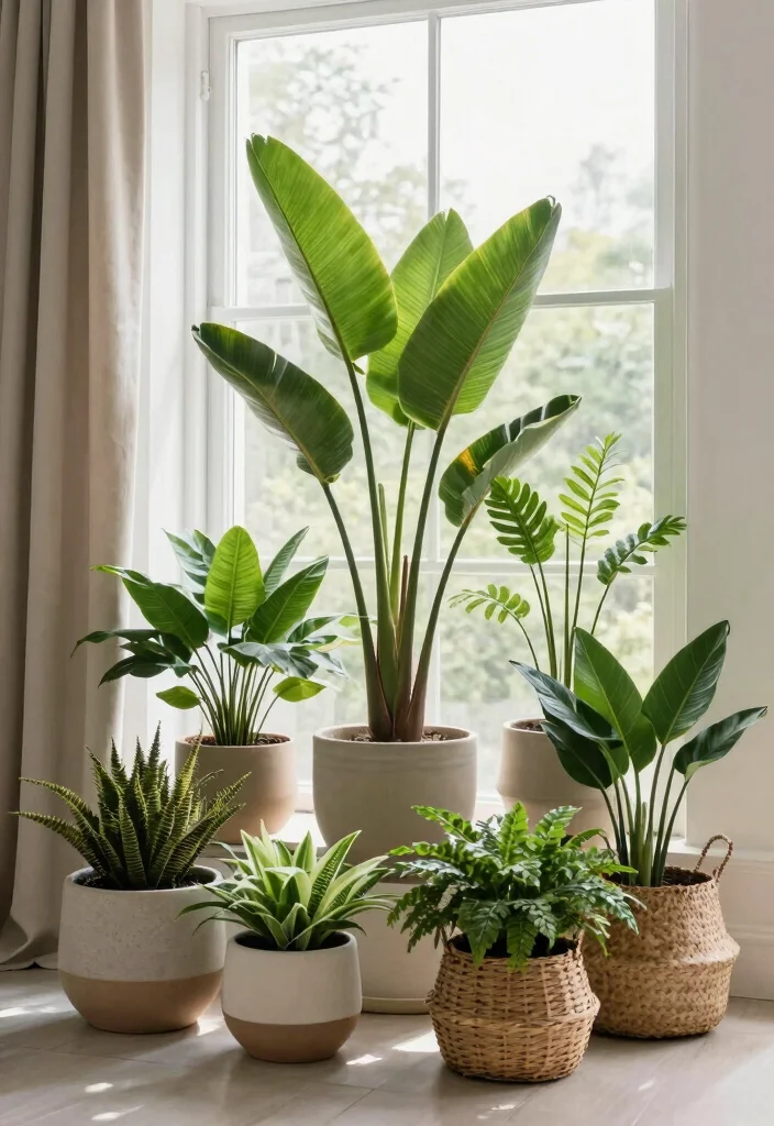 15 Window Planter Ideas That Add Instant Color 5 15 Window Planter Ideas That Add Instant Color - 5. Stylish Indoor Plant Display 1