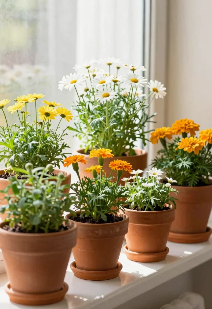 15 Window Planter Ideas That Add Instant Color 9 15 Window Planter Ideas That Add Instant Color - 9. Colorful Terracotta Pots 1