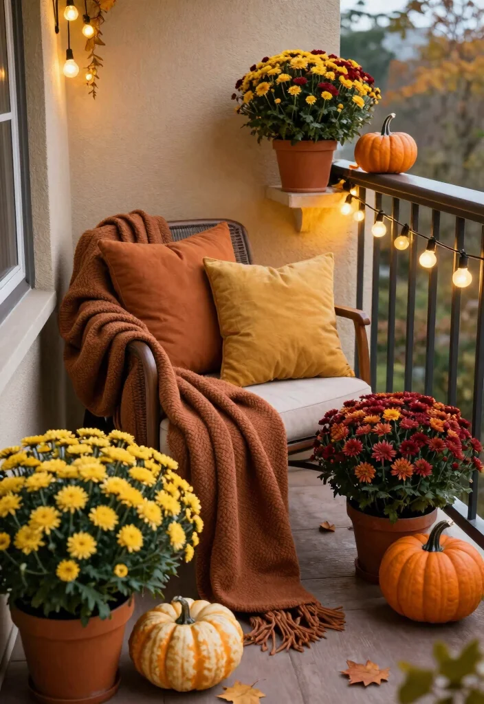 16 Back Balcony Ideas That Feel Private & Relaxing - 12. Seasonal Decor Updates 1