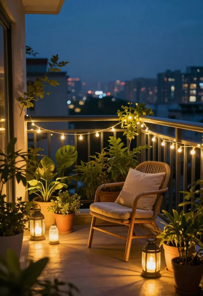 16 Back Balcony Ideas That Feel Private & Relaxing - 6. Outdoor Lighting 1