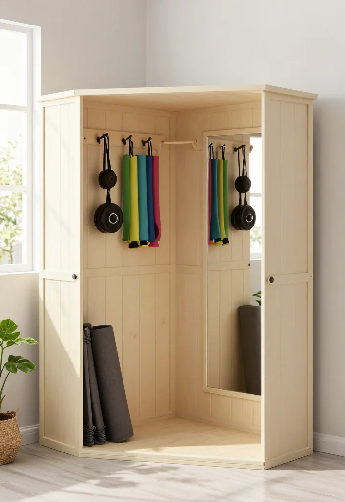 16 Backyard Gym Shed Ideas for a Functional Outdoor Studio - 1. Compact Corner Studio 1