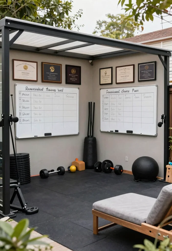 16 Backyard Gym Shed Ideas for a Functional Outdoor Studio - 14. Personalized Training Studio 1