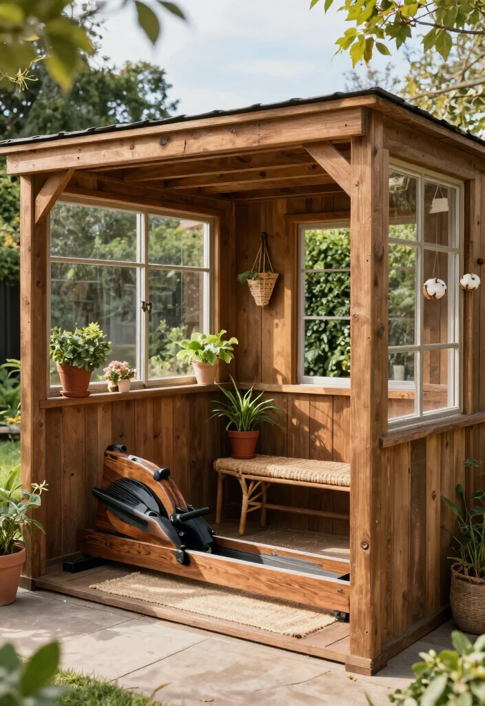 16 Backyard Gym Shed Ideas for a Functional Outdoor Studio - 2. Rustic Wooden Retreat 1