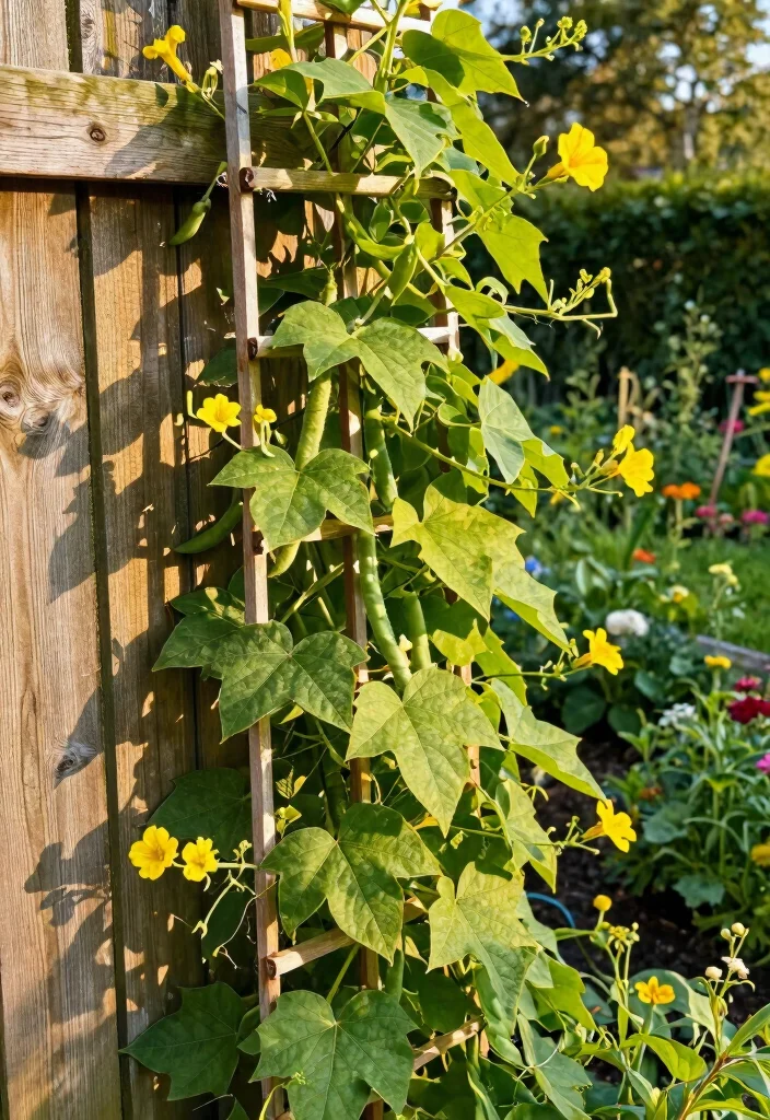 16 Backyard Plants Along Fence Ideas With Lush Layers 1 16 Backyard Plants Along Fence Ideas With Lush Layers - 1. Climbing Beans for Vertical Growth 1