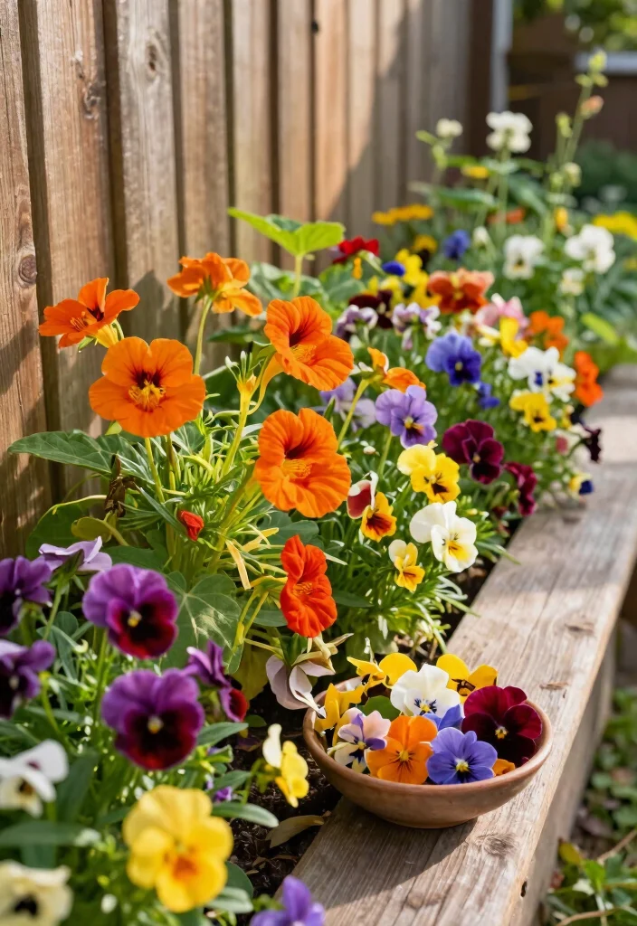 16 Backyard Plants Along Fence Ideas With Lush Layers 12 16 Backyard Plants Along Fence Ideas With Lush Layers - 12. Edible Flower Garden 1