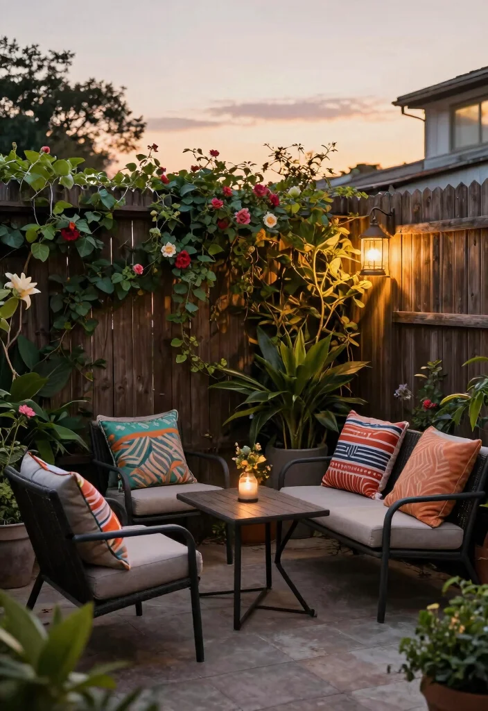 16 Backyard Plants Along Fence Ideas With Lush Layers 15 16 Backyard Plants Along Fence Ideas With Lush Layers - 15. Creating a Cozy Sitting Area 1