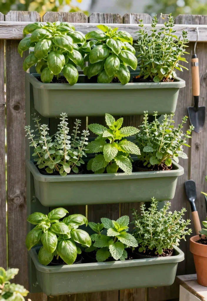 16 Backyard Plants Along Fence Ideas With Lush Layers 3 16 Backyard Plants Along Fence Ideas With Lush Layers - 3. Vertical Herb Garden 1