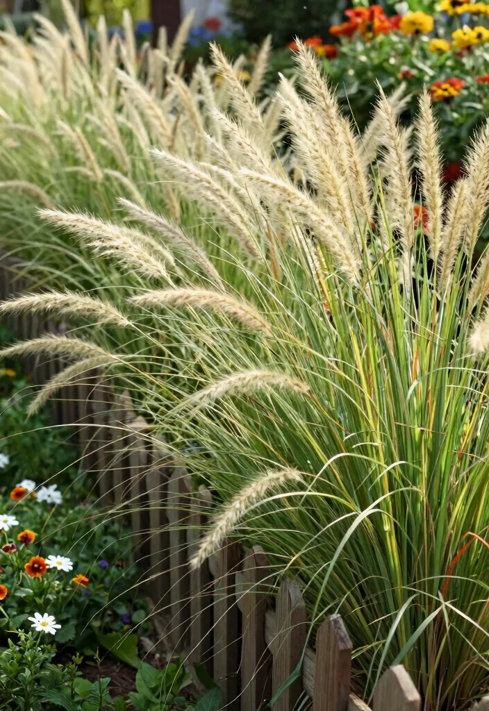 16 Backyard Plants Along Fence Ideas With Lush Layers 8 16 Backyard Plants Along Fence Ideas With Lush Layers - 8. Ornamental Grasses for Texture 1
