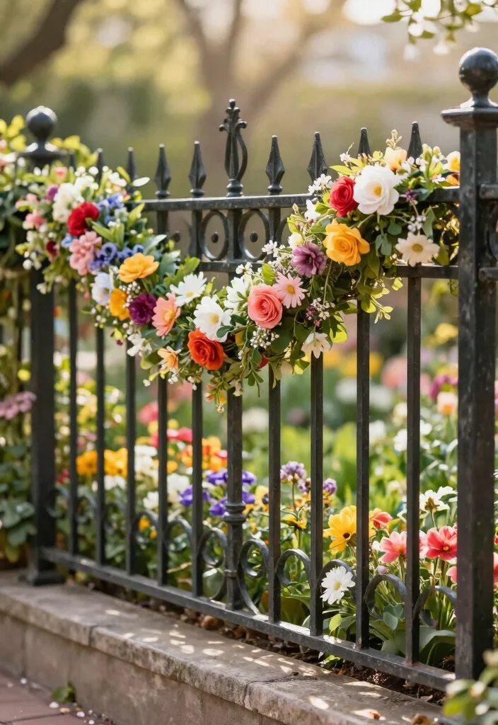 16 Cast Iron Fence Ideas With Classic Elegance - 14. Seasonal Decor Accents 1