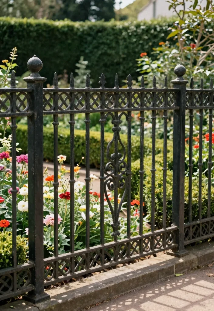 16 Cast Iron Fence Ideas With Classic Elegance - 16. Traditional Patterns 1