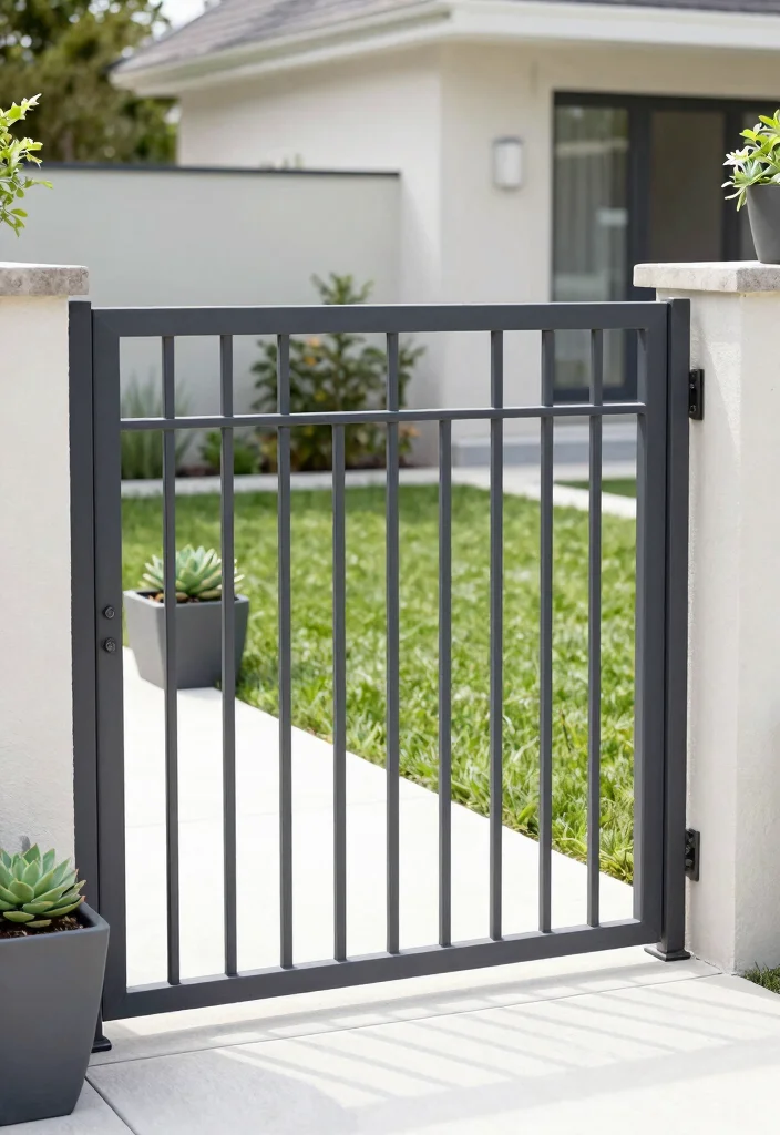 16 Cast Iron Fence Ideas With Classic Elegance - 2. Modern Minimalist Lines 1