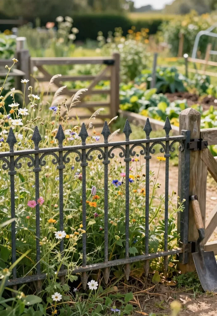 16 Cast Iron Fence Ideas With Classic Elegance - 3. Rustic Farmhouse Flair 1