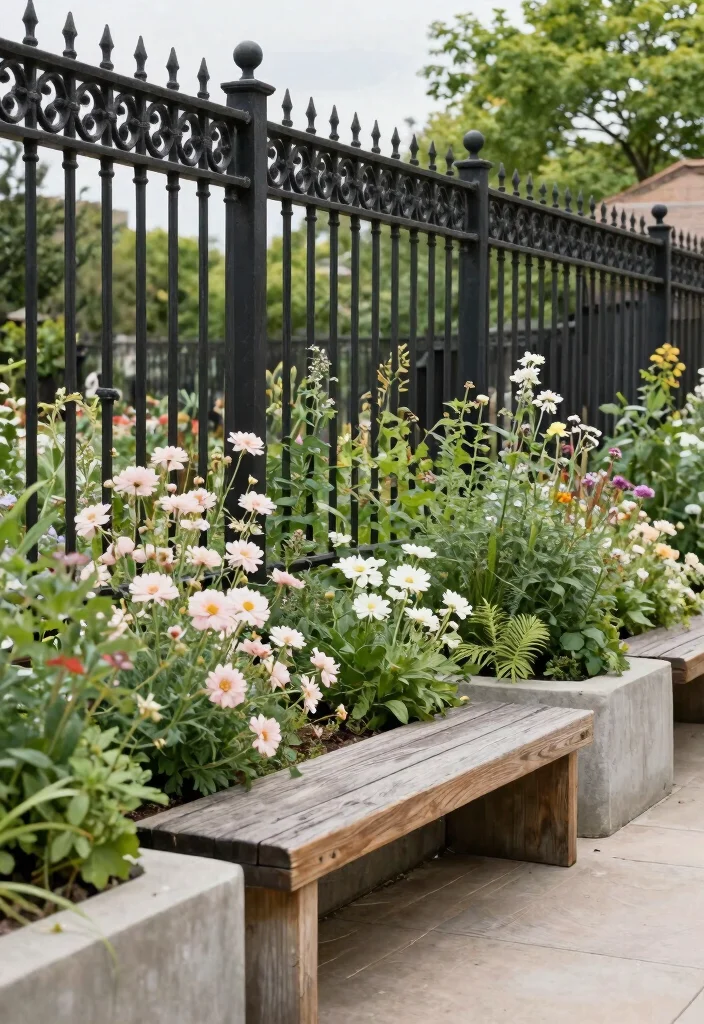 16 Cast Iron Fence Ideas With Classic Elegance - 5. Industrial Chic Designs 1