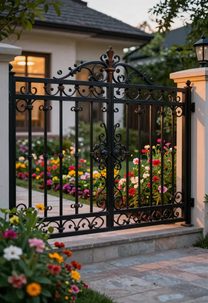 16 Cast Iron Fence Ideas With Classic Elegance - 6. Wrought Iron Inspirations 1