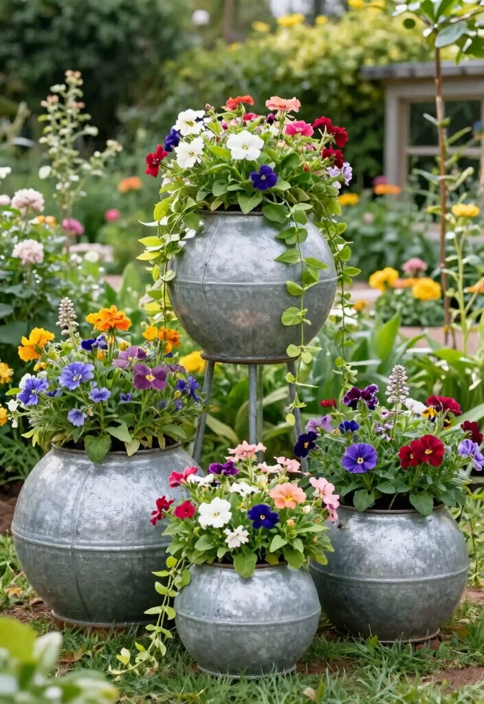 16 Galvanized Planter Ideas With Rustic Farmhouse Vibes - 10. Galvanized Planting Spheres 1