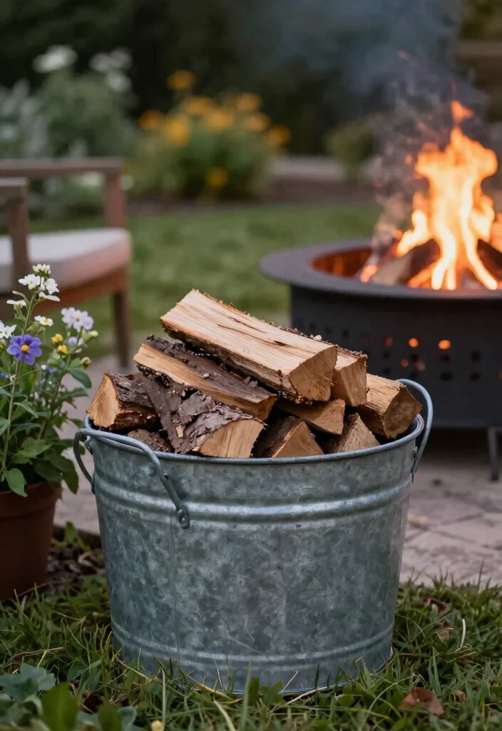 16 Galvanized Planter Ideas With Rustic Farmhouse Vibes - 11. Galvanized Planter Firewood Holder 1