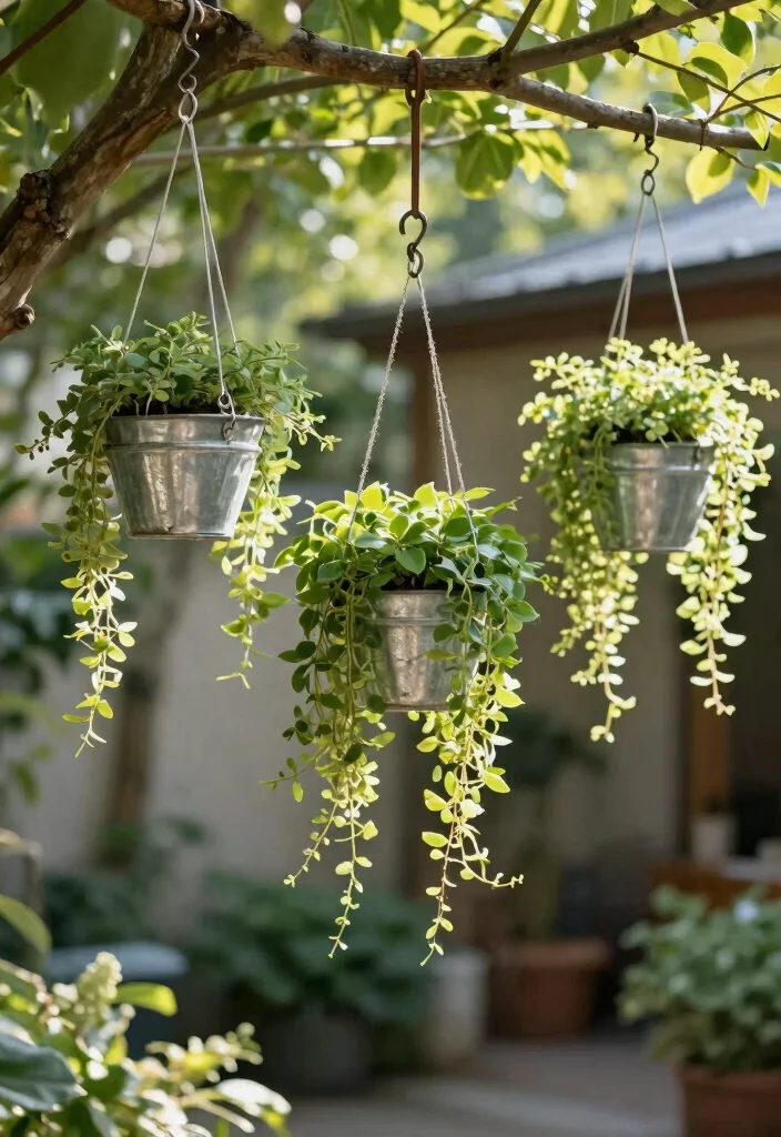 16 Galvanized Planter Ideas With Rustic Farmhouse Vibes - 3. Rustic Galvanized Hanging Planters 1