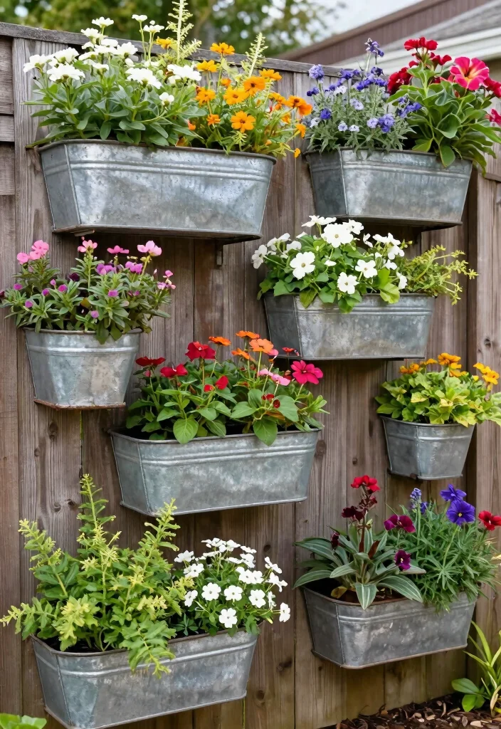 16 Galvanized Planter Ideas With Rustic Farmhouse Vibes - 6. Galvanized Planter Wall Art 1