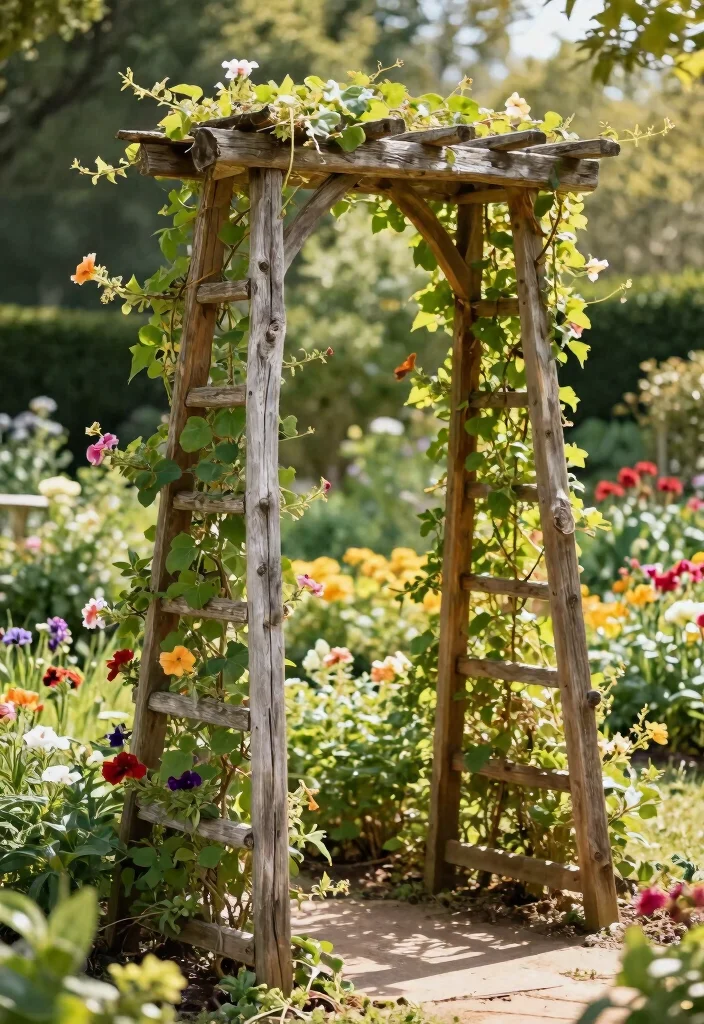 16 Garden Trellis 2026 Trending Ideas With Beautiful Vertical Style - 1. Rustic Wooden A-Frame Trellis 1