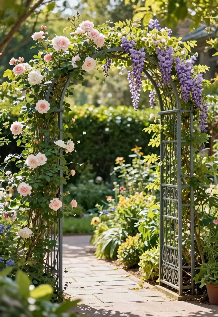 16 Garden Trellis 2026 Trending Ideas With Beautiful Vertical Style - 3. Metal Arch Trellis 1