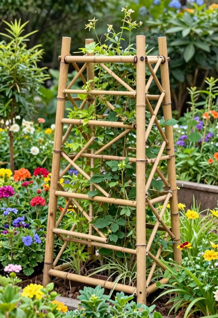 16 Garden Trellis 2026 Trending Ideas With Beautiful Vertical Style - 4. DIY Bamboo Trellis 1