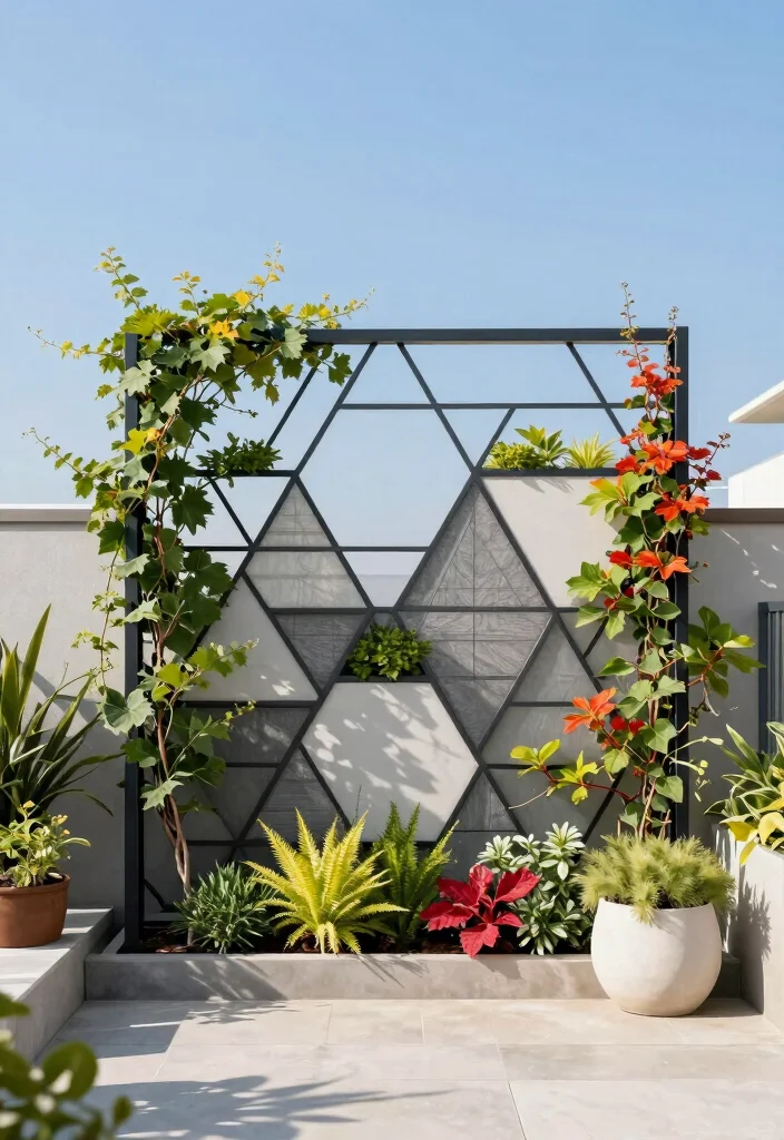 16 Garden Trellis 2026 Trending Ideas With Beautiful Vertical Style - 8. Geometric Trellis Design 1