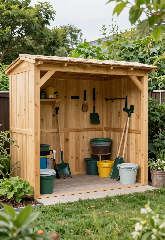 16 Hog Panel Fence Ideas With Modern Farmhouse Style - 12. Enhanced Outdoor Storage 1