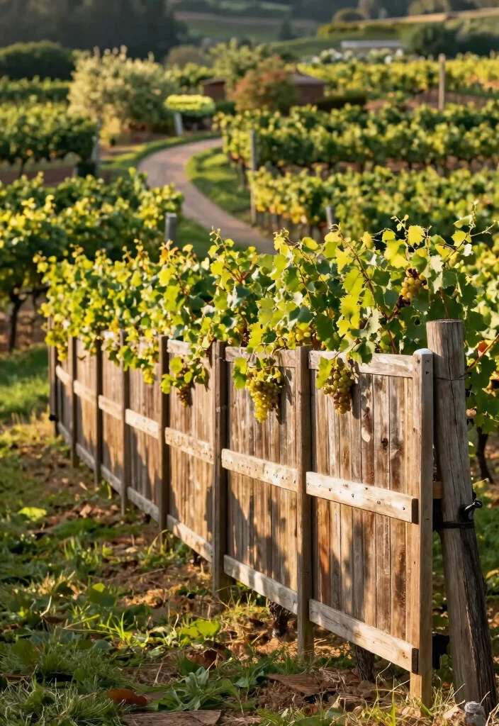 16 Hog Panel Fence Ideas With Modern Farmhouse Style - 15. Charming Vineyard Fence 1